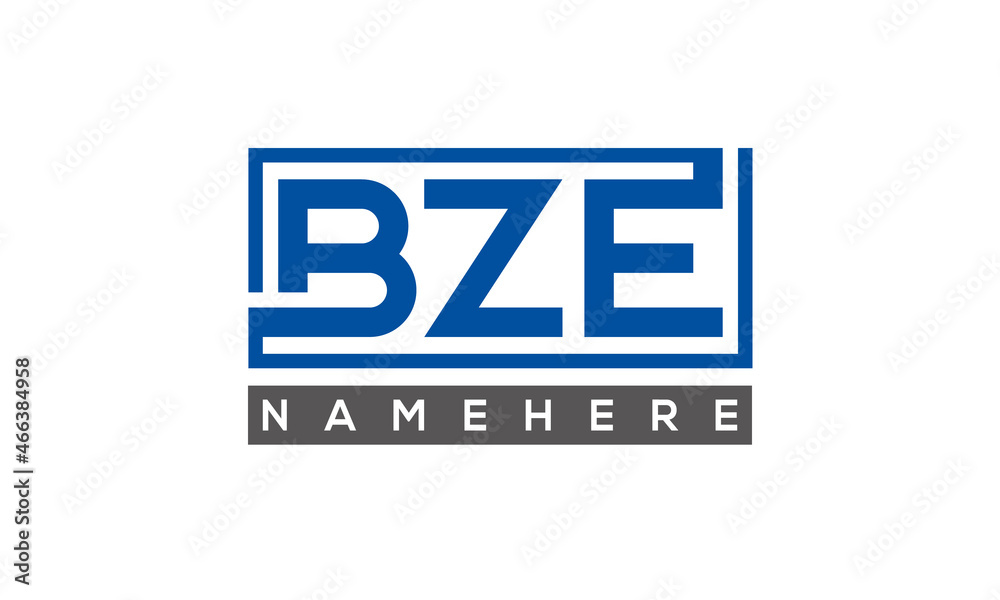 BZE Letters Logo With Rectangle Logo Vector BZE Letters Logo With Rectangle Logo Vector