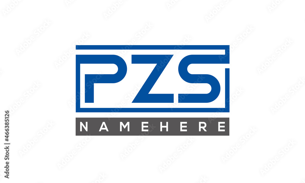 PZS Letters Logo With Rectangle Logo Vector PZS Letters Logo With Rectangle Logo Vector