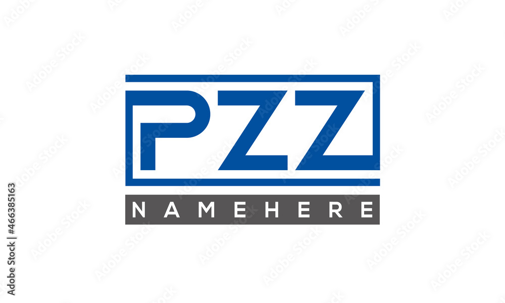 PZZ Letters Logo With Rectangle Logo Vector PZZ Letters Logo With Rectangle Logo Vector