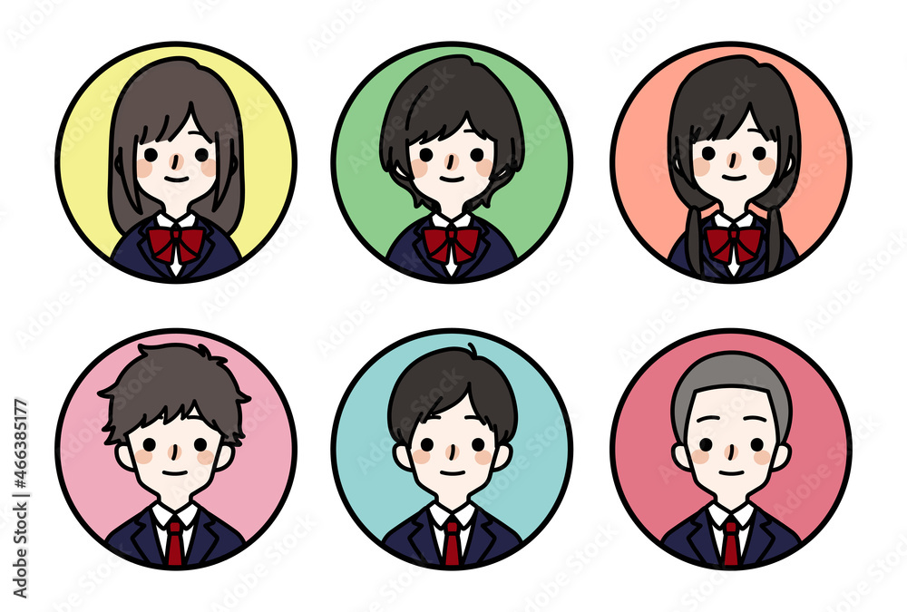 人物アイコンセット_学生 人物アイコンセット_学生