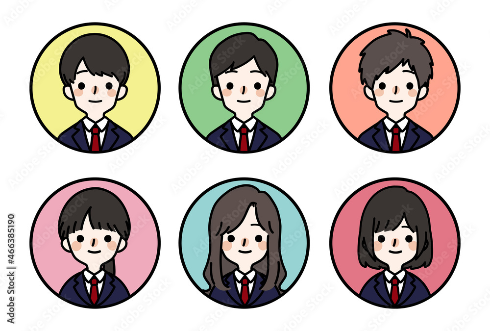 人物アイコンセット_学生