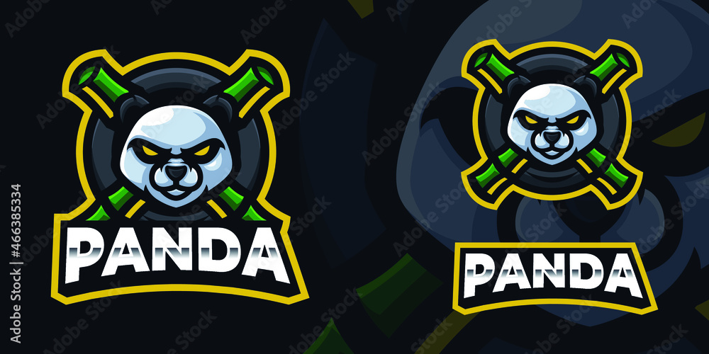 Panda Mascot Gaming Logo Template
