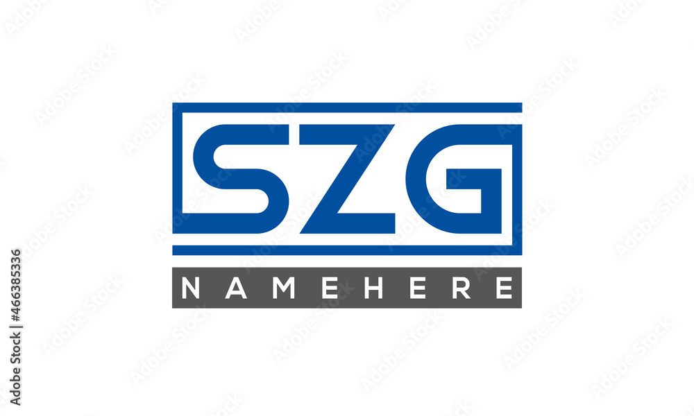 SZG Letters Logo With Rectangle Logo Vector SZG Letters Logo With Rectangle Logo Vector