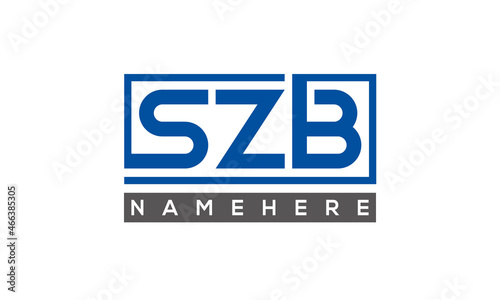 SZB Letters Logo With Rectangle Logo Vector