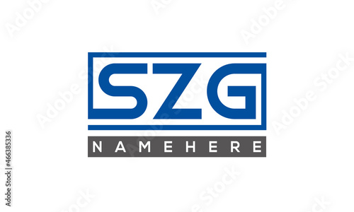 SZG Letters Logo With Rectangle Logo Vector