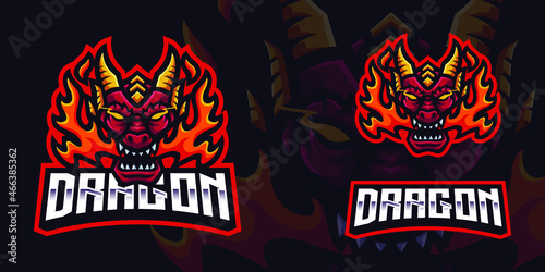 Flame Dragon Gaming Mascot Logo