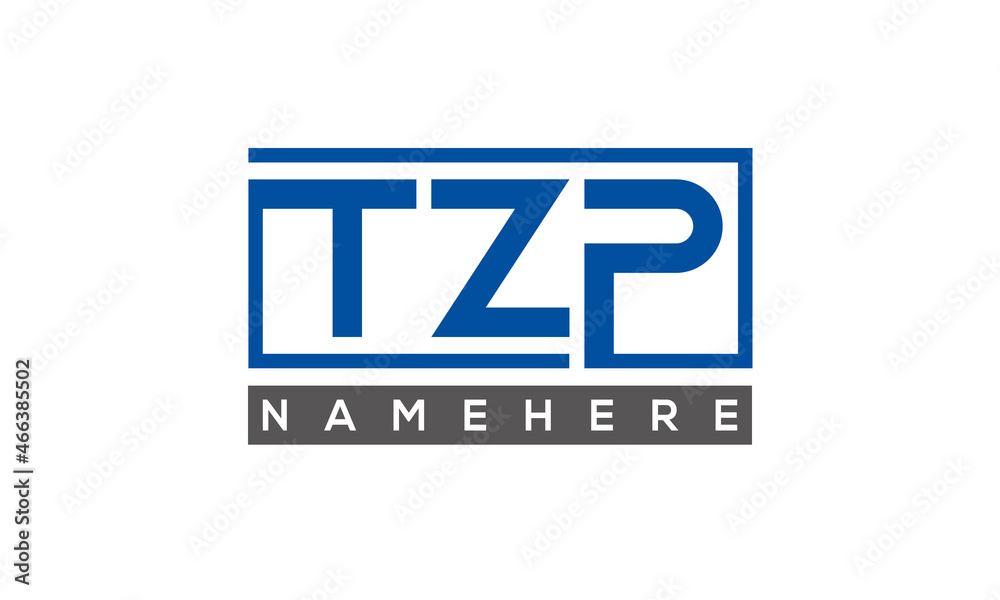 TZP Letters Logo With Rectangle Logo Vector TZP Letters Logo With Rectangle Logo Vector