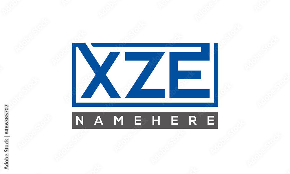 XZE Letters Logo With Rectangle Logo Vector XZE Letters Logo With Rectangle Logo Vector