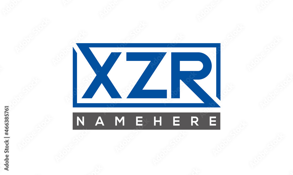 XZR Letters Logo With Rectangle Logo Vector XZR Letters Logo With Rectangle Logo Vector