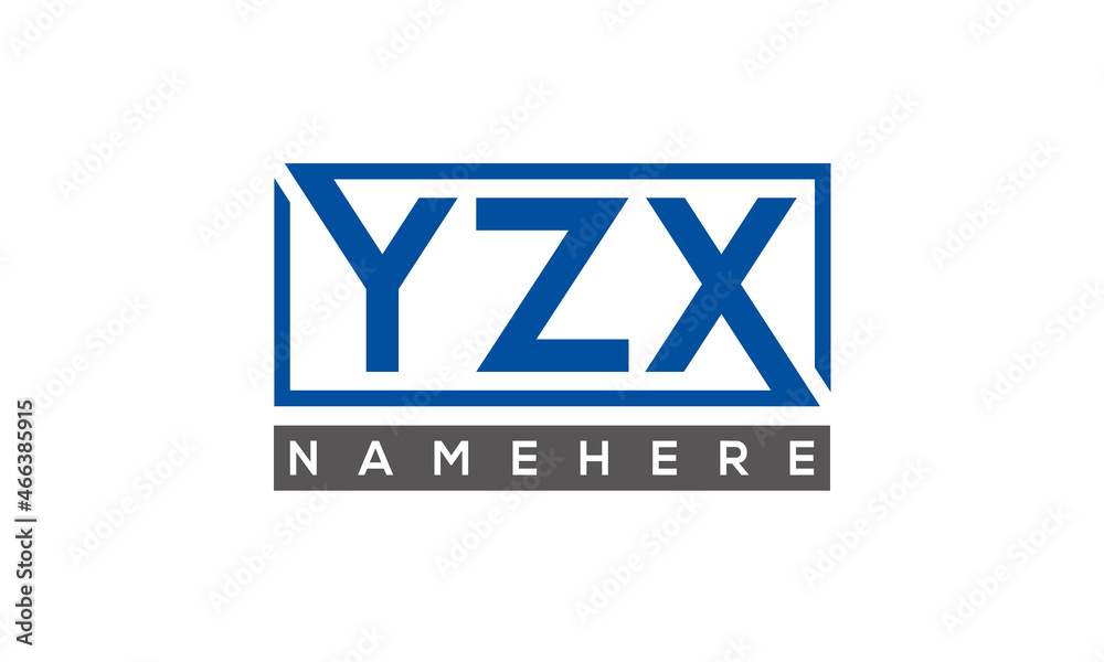 YZX Letters Logo With Rectangle Logo Vector