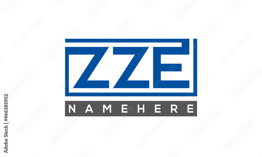 ZZE Letters Logo With Rectangle Logo Vector ZZE Letters Logo With Rectangle Logo Vector