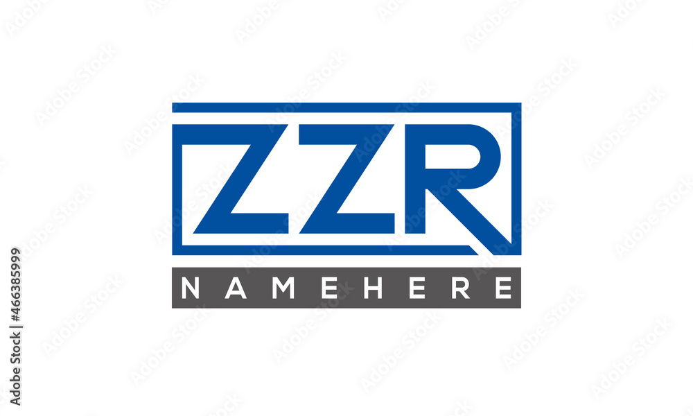 ZZR Letters Logo With Rectangle Logo Vector ZZR Letters Logo With Rectangle Logo Vector
