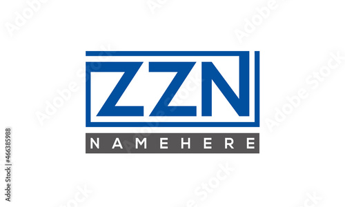 ZZN Letters Logo With Rectangle Logo Vector