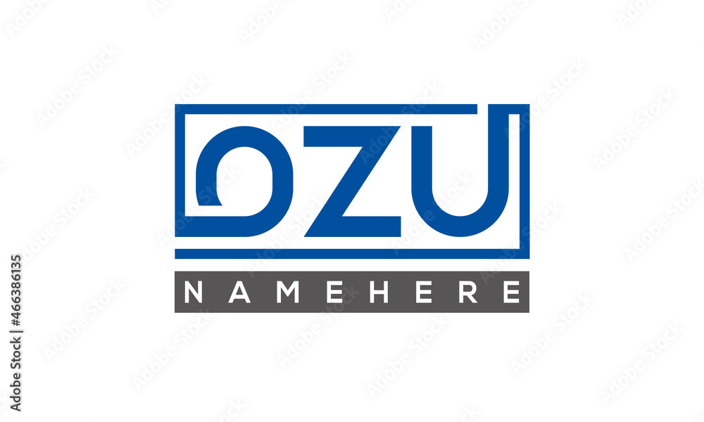 OZU Letters Logo With Rectangle Logo Vector OZU Letters Logo With Rectangle Logo Vector