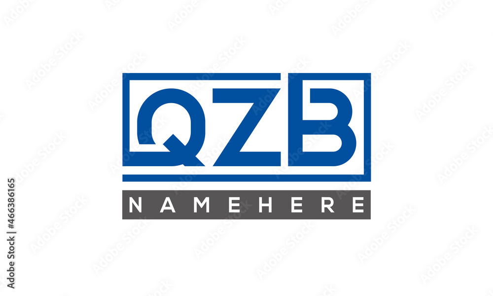 QZB Letters Logo With Rectangle Logo Vector QZB Letters Logo With Rectangle Logo Vector