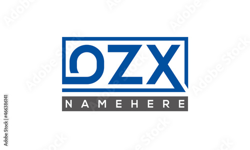 OZX Letters Logo With Rectangle Logo Vector