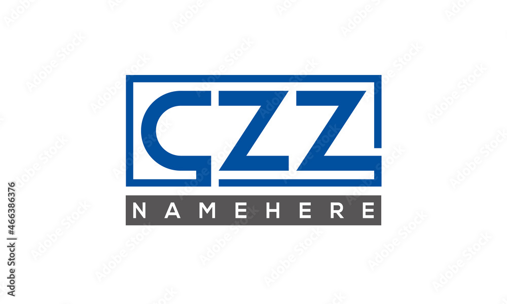 CZZ Letters Logo With Rectangle Logo Vector CZZ Letters Logo With Rectangle Logo Vector