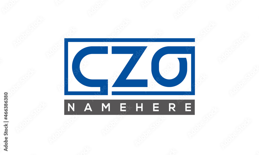 CZO Letters Logo With Rectangle Logo Vector CZO Letters Logo With Rectangle Logo Vector