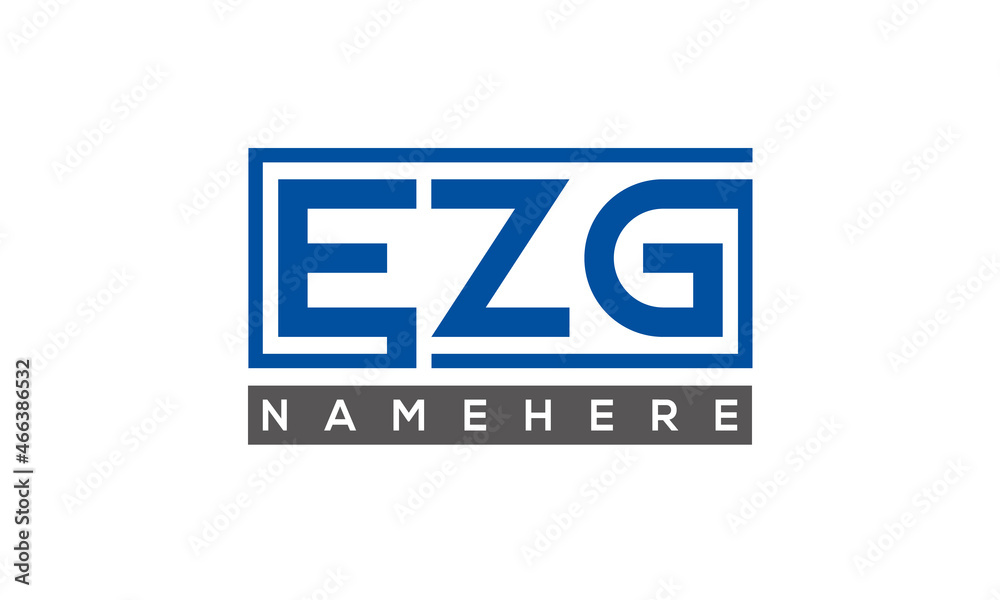EZG Letters Logo With Rectangle Logo Vector