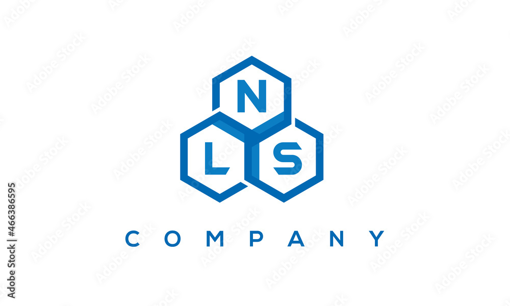 NLS letters design logo with three polygon hexagon logo vector template NLS letters design logo with three polygon hexagon logo vector template