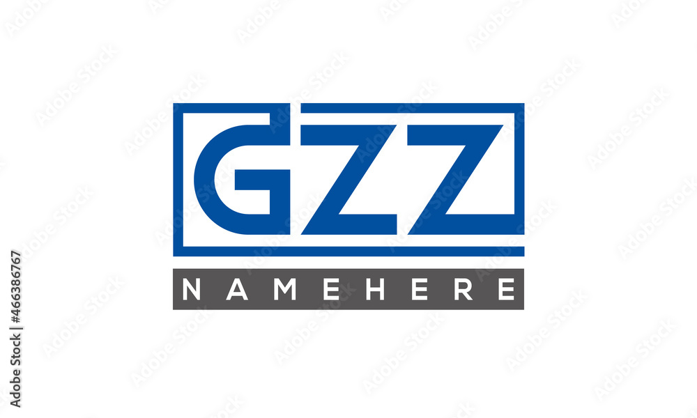 GZZ Letters Logo With Rectangle Logo Vector GZZ Letters Logo With Rectangle Logo Vector