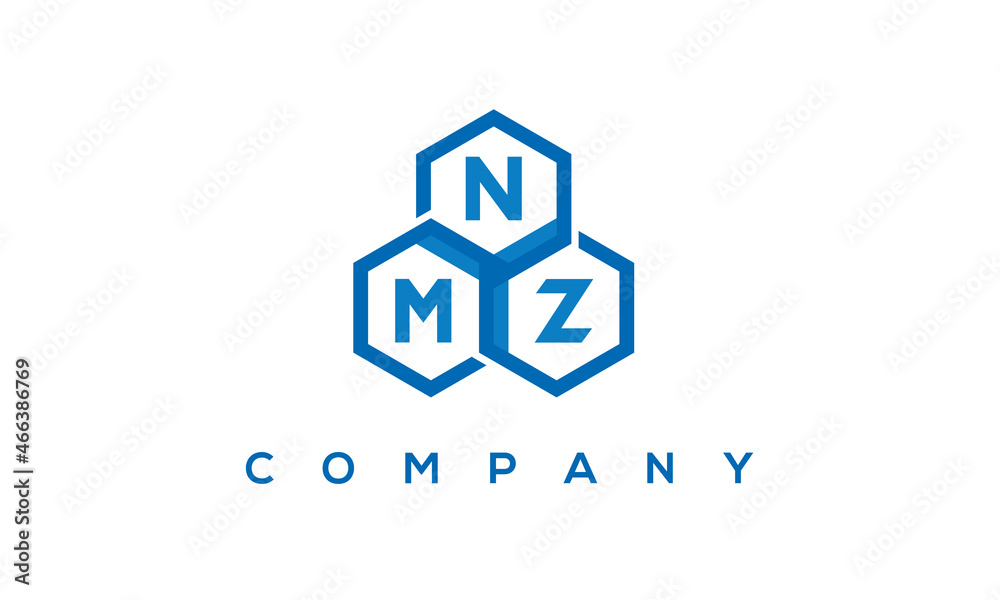 NMZ letters design logo with three polygon hexagon logo vector template NMZ letters design logo with three polygon hexagon logo vector template