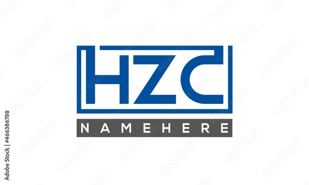 HZC Letters Logo With Rectangle Logo Vector HZC Letters Logo With Rectangle Logo Vector