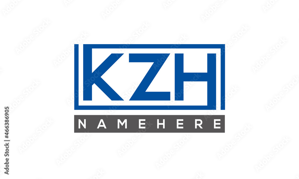 KZH Letters Logo With Rectangle Logo Vector KZH Letters Logo With Rectangle Logo Vector
