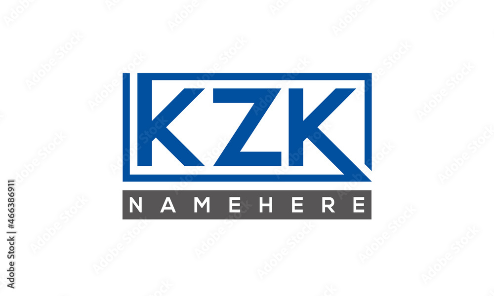 KZK Letters Logo With Rectangle Logo Vector KZK Letters Logo With Rectangle Logo Vector