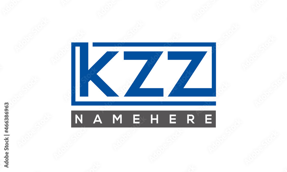 KZZ Letters Logo With Rectangle Logo Vector KZZ Letters Logo With Rectangle Logo Vector