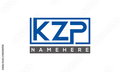 KZP Letters Logo With Rectangle Logo Vector