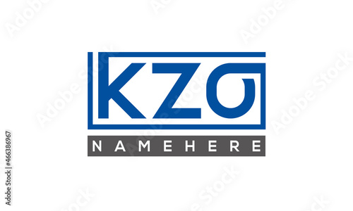 KZO Letters Logo With Rectangle Logo Vector