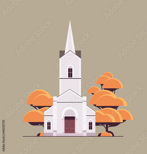 contemporary facade of church building architecture religion culture concept isolated