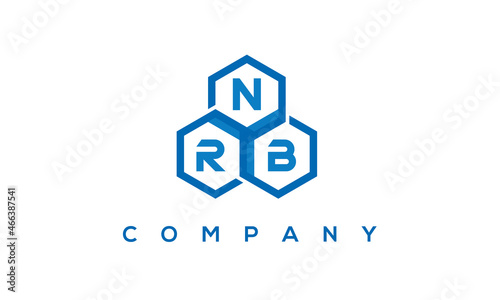 NRB letters design logo with three polygon hexagon logo vector template	 photo