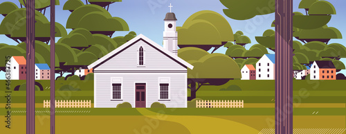 contemporary facade of church building architecture religion culture concept landscape background