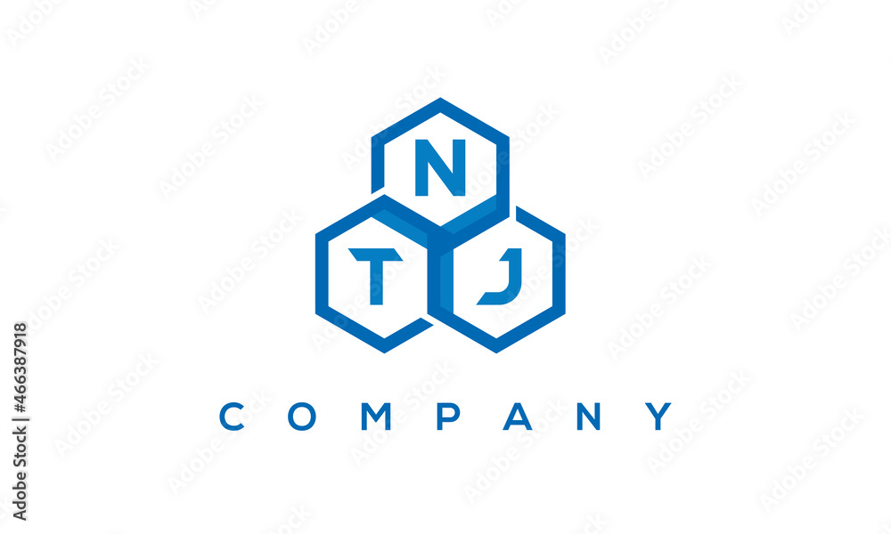 NTJ letters design logo with three polygon hexagon logo vector template NTJ letters design logo with three polygon hexagon logo vector template