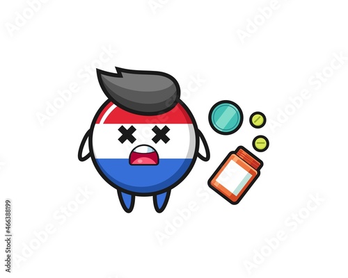 illustration of overdose netherlands flag character