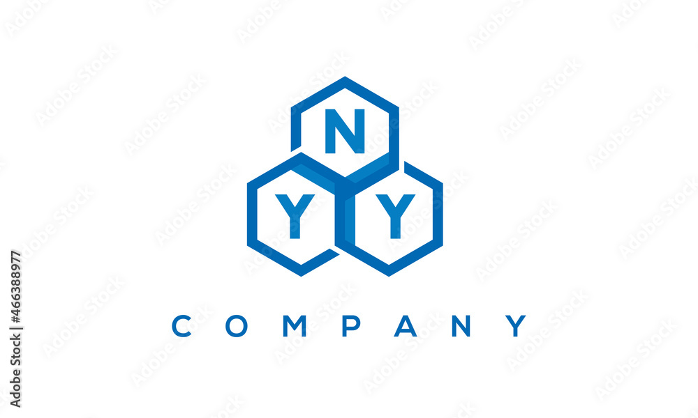 NYY letters design logo with three polygon hexagon logo vector template NYY letters design logo with three polygon hexagon logo vector template