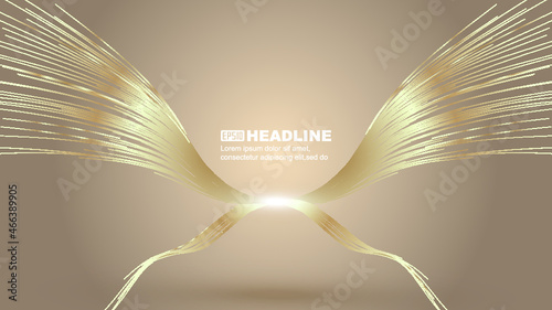 Gold lines abstract flying graphics vector background
