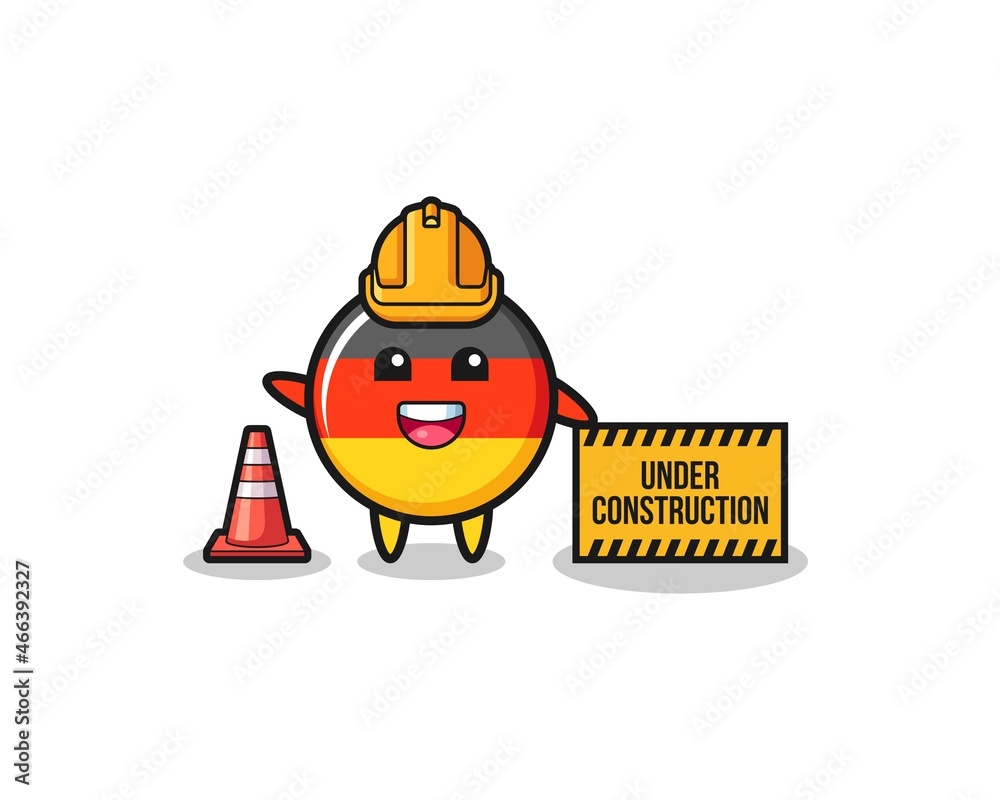 illustration of germany flag with under construction banner illustration of germany flag with under construction banner