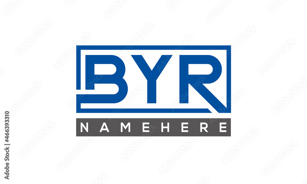 BYR Letters Logo With Rectangle Logo Vector BYR Letters Logo With Rectangle Logo Vector