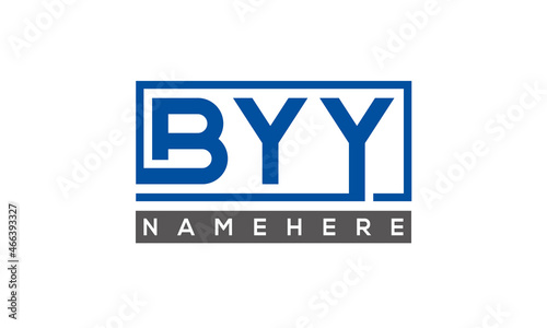 BYY Letters Logo With Rectangle Logo Vector