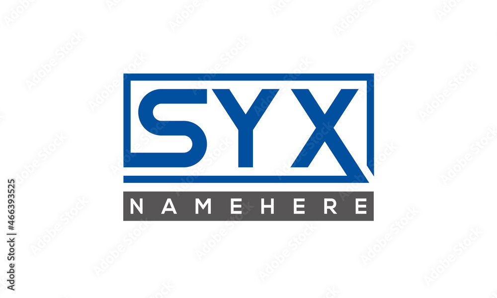 SYX Letters Logo With Rectangle Logo Vector SYX Letters Logo With Rectangle Logo Vector
