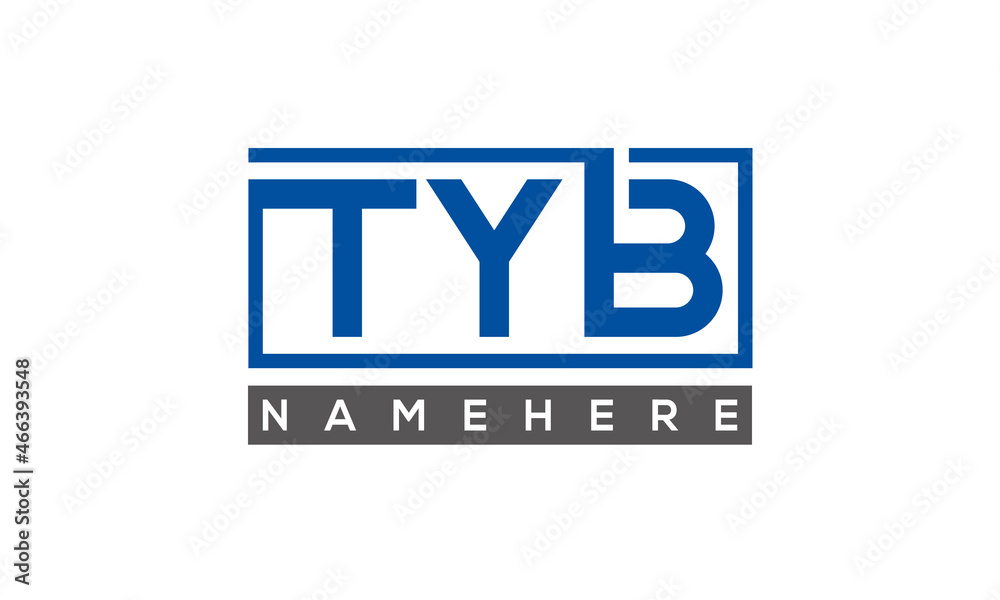 TYB Letters Logo With Rectangle Logo Vector TYB Letters Logo With Rectangle Logo Vector