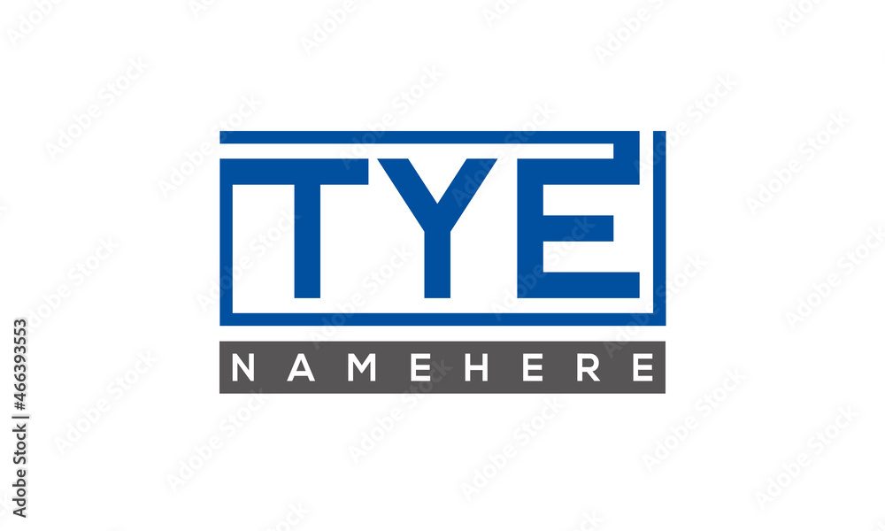TYE Letters Logo With Rectangle Logo Vector TYE Letters Logo With Rectangle Logo Vector