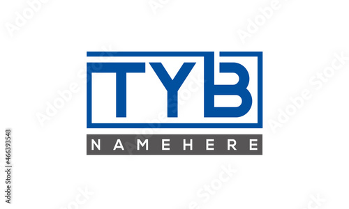 TYB Letters Logo With Rectangle Logo Vector