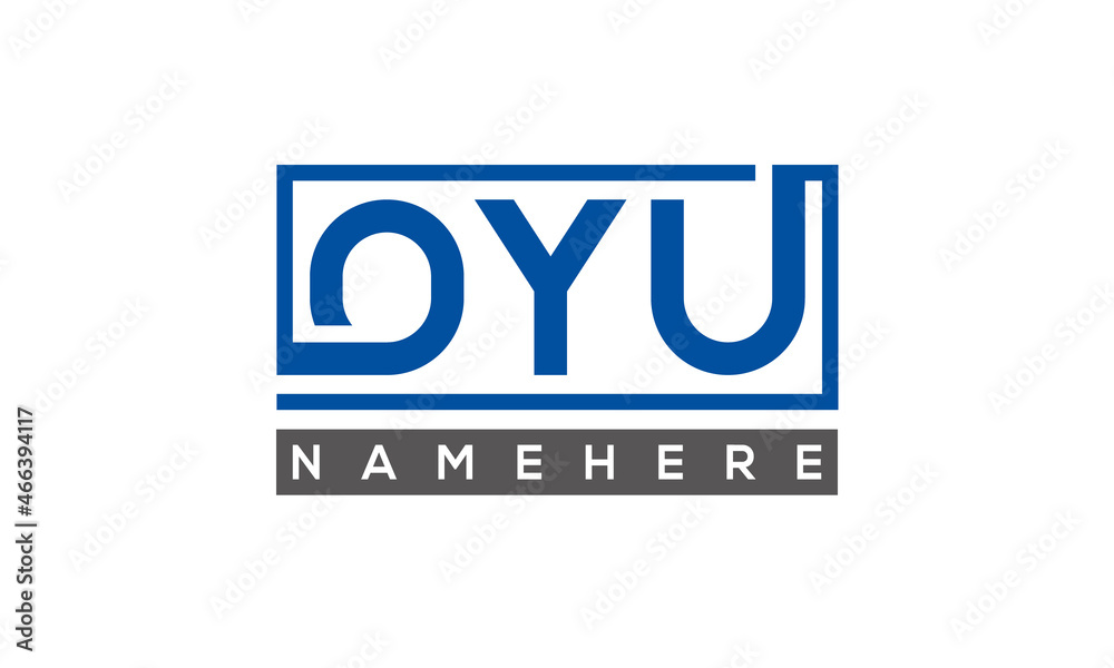 OYU Letters Logo With Rectangle Logo Vector OYU Letters Logo With Rectangle Logo Vector