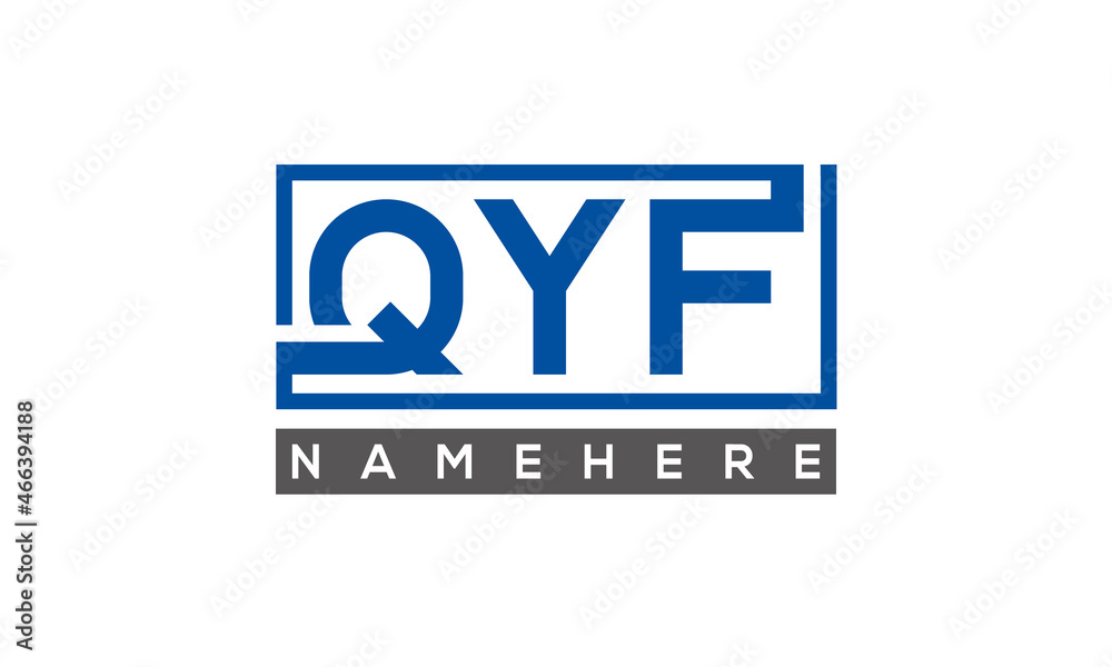 QYF Letters Logo With Rectangle Logo Vector QYF Letters Logo With Rectangle Logo Vector