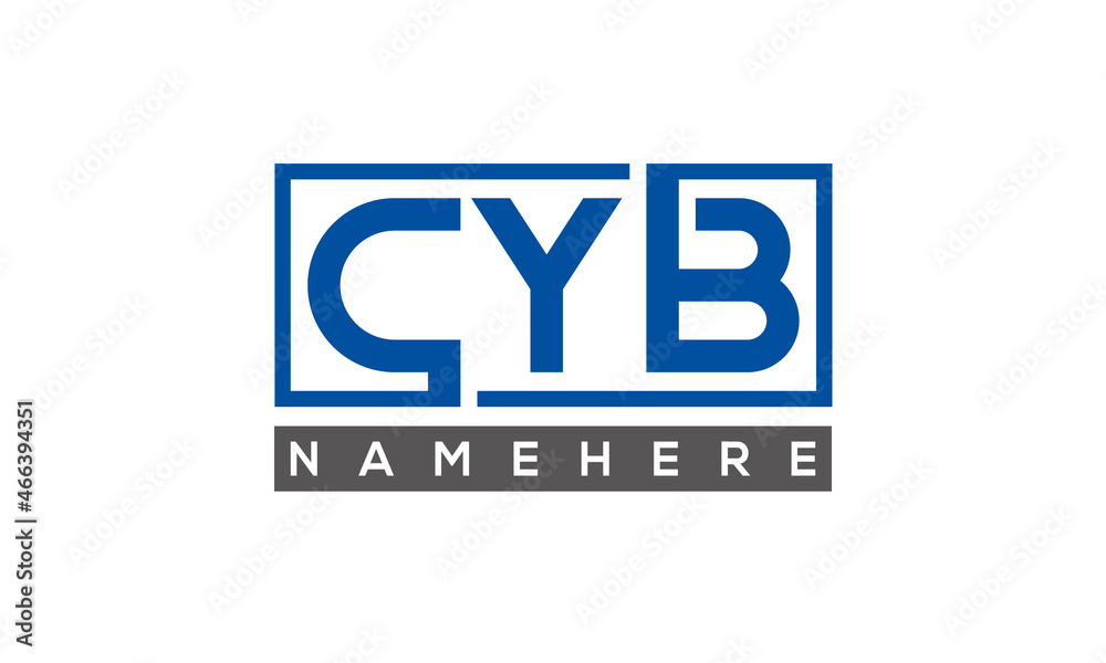 CYB Letters Logo With Rectangle Logo Vector CYB Letters Logo With Rectangle Logo Vector