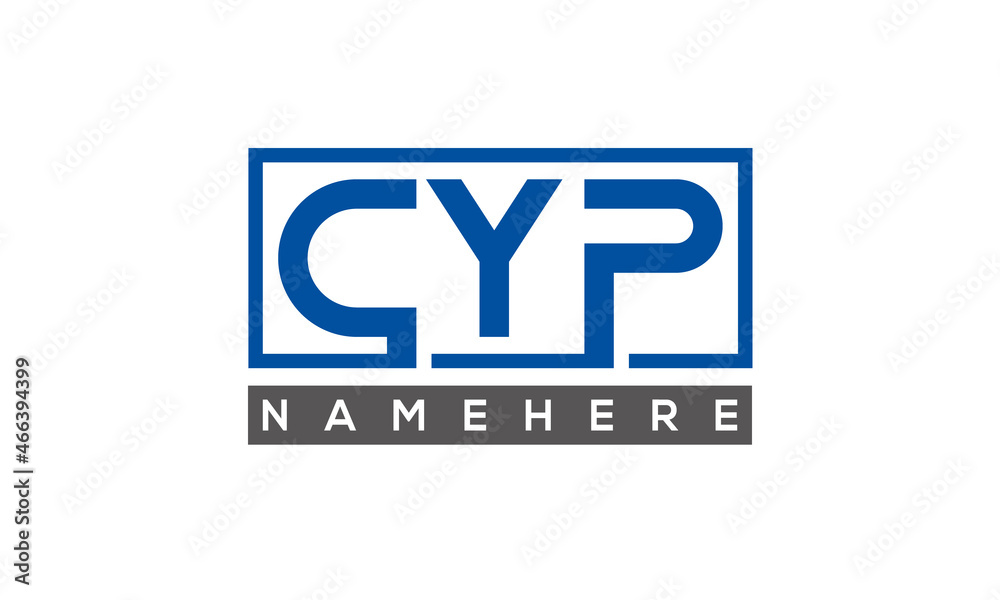 CYP Letters Logo With Rectangle Logo Vector